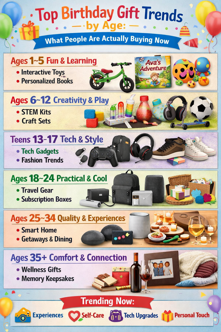 Top Birthday Gift Trends by Age: What People Are Actually Buying Now ...