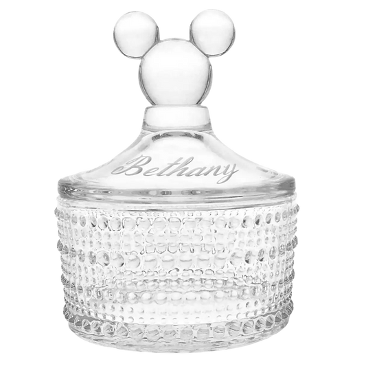 Mickey Mouse Icon Glass Trinket Box – Personalized