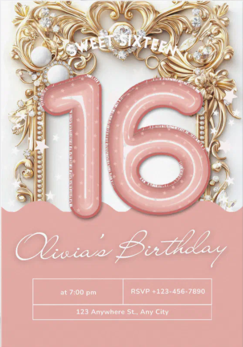 Chic & Stylish Sweet 16 Invitations