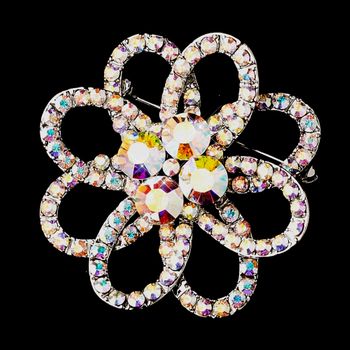 Timeless Gold Brooch –Silver AB Rhinestone Edition #1313