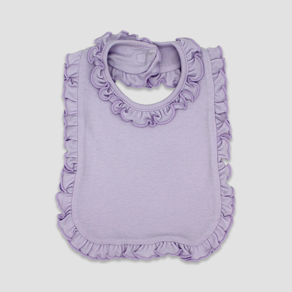 Baby Ruffle Bibs – 2 Ply – Polyester Cotton Blend White additional image 4