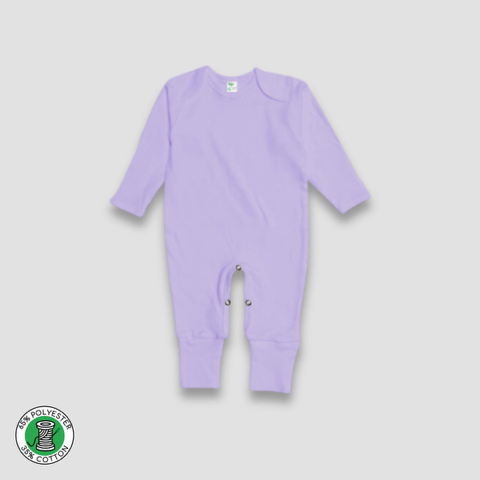Baby One-Piece Pajamas With Fold Over Mittens & Footies – Polyester Cotton Blend Blue additional image 2