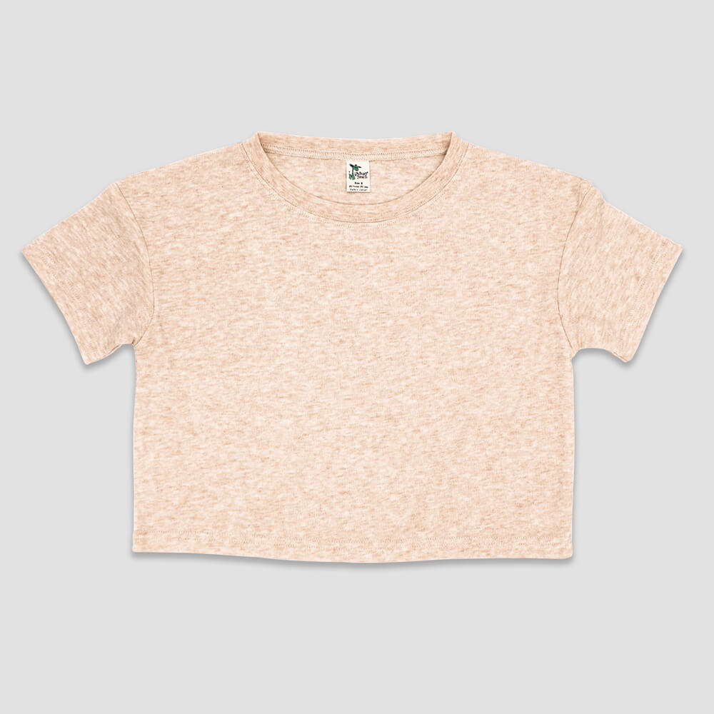 Luxe Girls Mid-Crop Short Sleeve T-Shirts - Polyester-Cotton Blend Black additional image 1