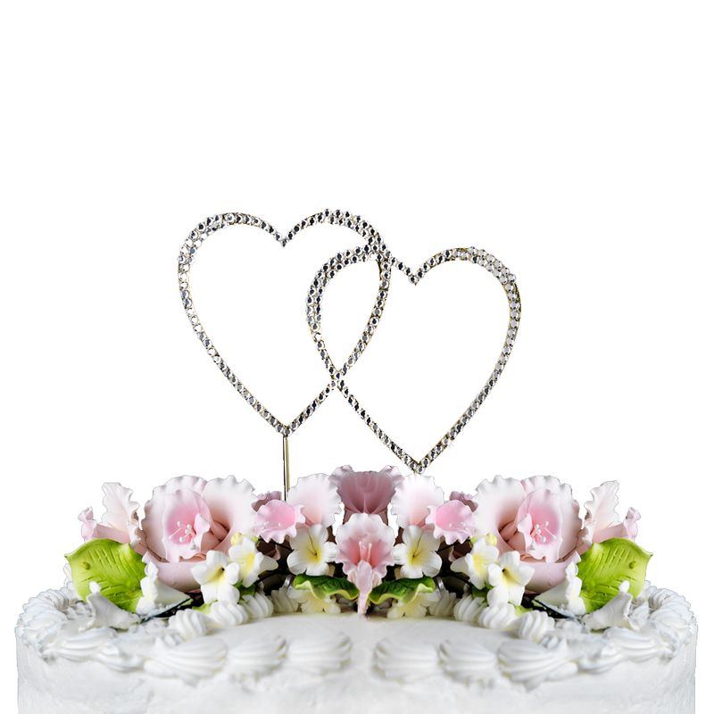 Signature Double Gold Heart Cake Topper
