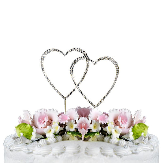 Signature Double Gold Heart Cake Topper