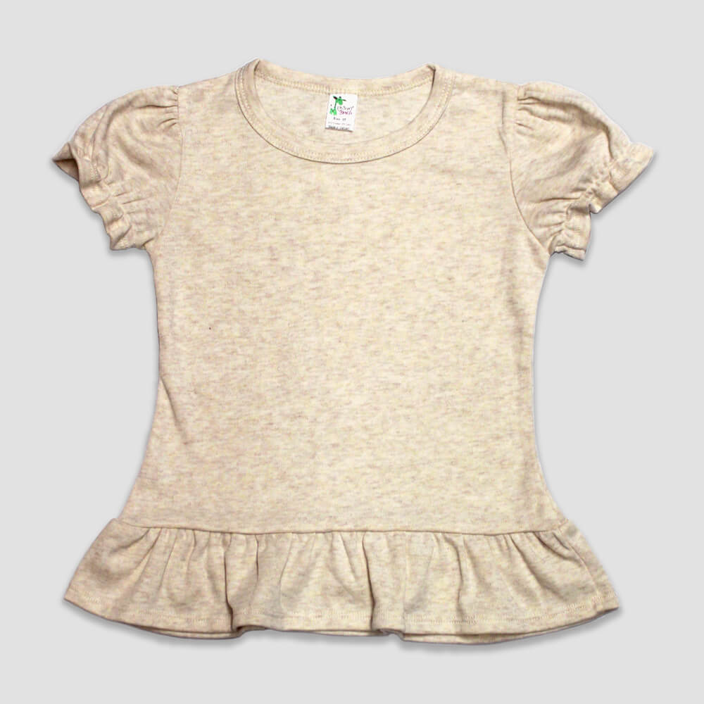 Toddler Girls Short Sleeve Ruffle T-Shirts – Polyester Cotton Blend Black additional image 2