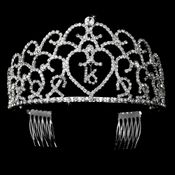 Glistening Sweet 16 Rhinestone Princess Tiara In Silver 252 37