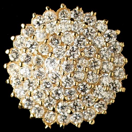 Opulent Crystal Round Stud Earrings – Gold Edition #1199