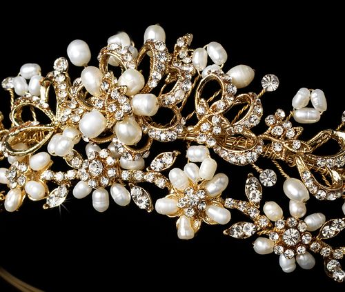 Headpiece 7532 Gold Freshwater Pearl 54