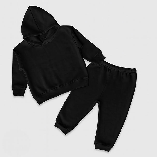Toddler Fleece Jogger Pants and Hoodie Set - Black - 100% Polyester Black 5T