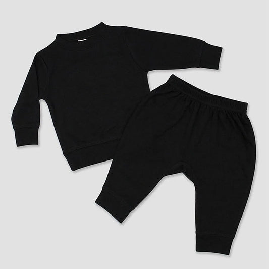 Baby Fleece Sweatsuits - Black - 100% Polyester Black 6-12M