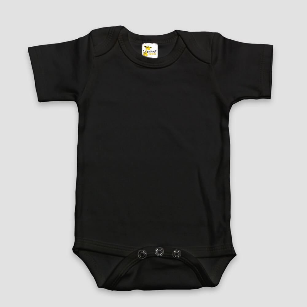 Baby Short Sleeve One-Piece Onesies – Premium 100% Cotton Black additional image 1