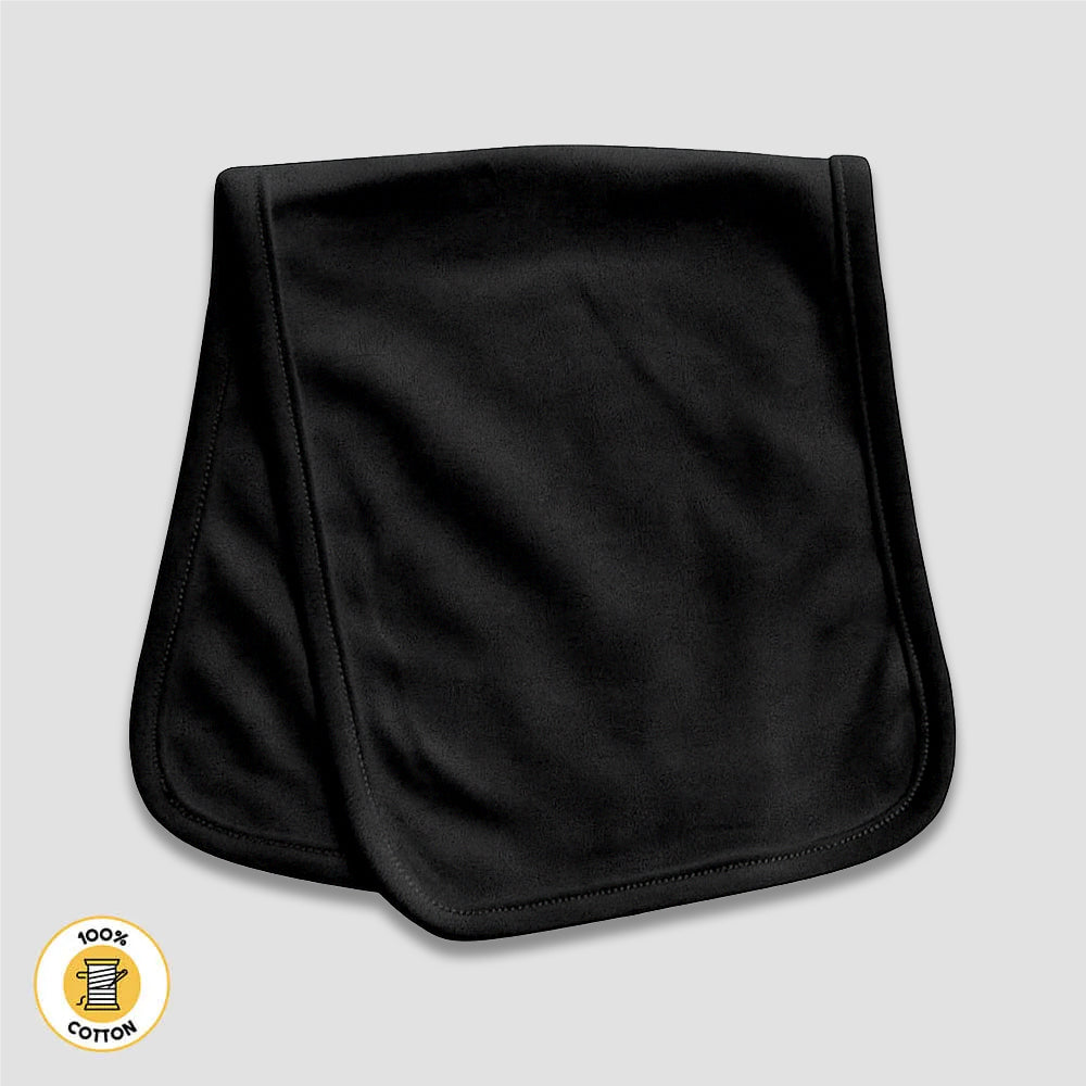 Baby Burp Cloth - 2 Ply - Premium 100% Cotton Black Black One Size