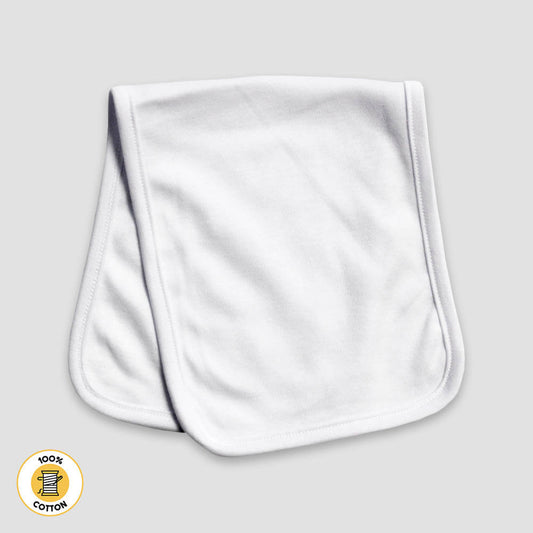 Baby Burp Cloth - 2 Ply - Premium 100% Cotton White White One Size