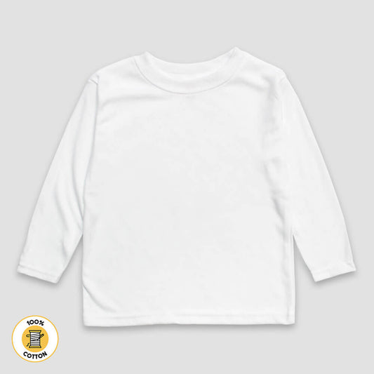 Youth Long Sleeve T-Shirts - White - Premium 100% Cotton White XS
