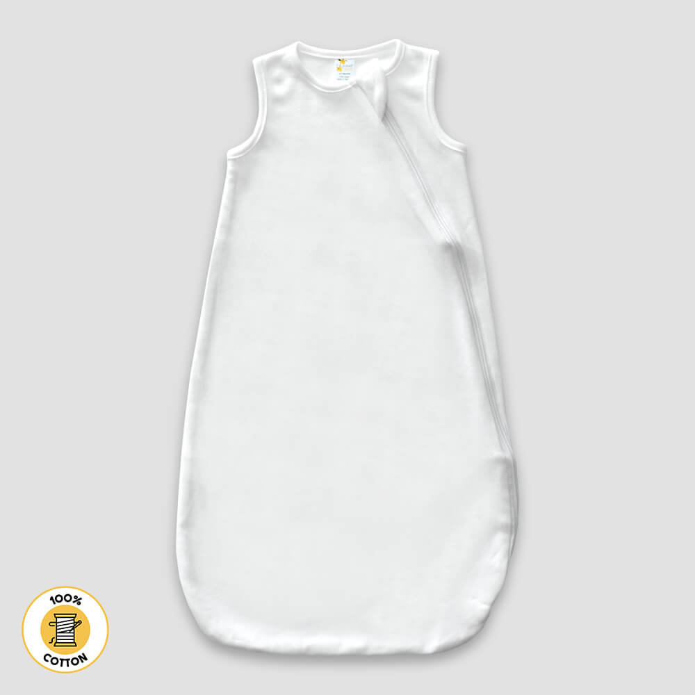 Baby Cloud Wearable Sack – Premium 100% Cotton White 0-3M