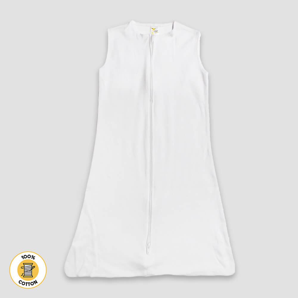 Baby Wearable Sack – Premium 100% Cotton White White Newborn