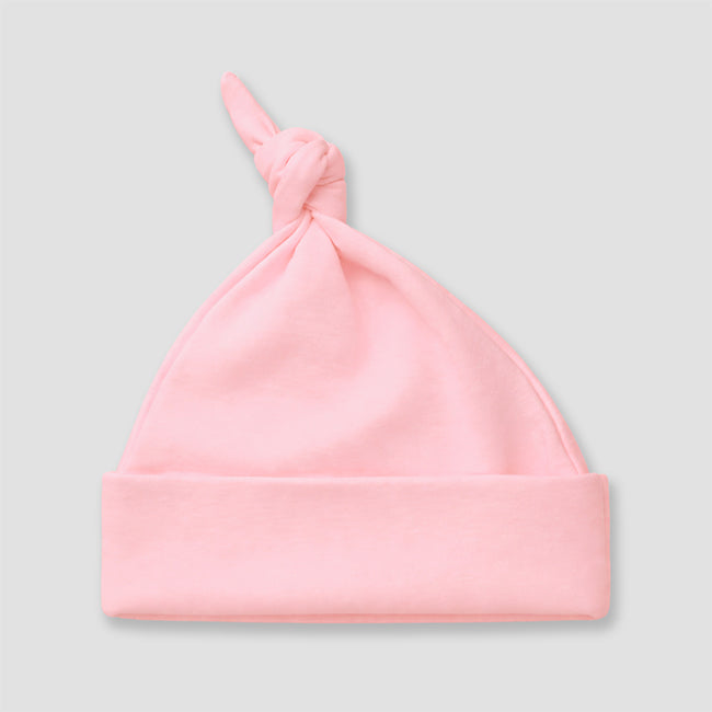 Baby Knotted Beanie Hats – Polyester Cotton Blend White additional image 1