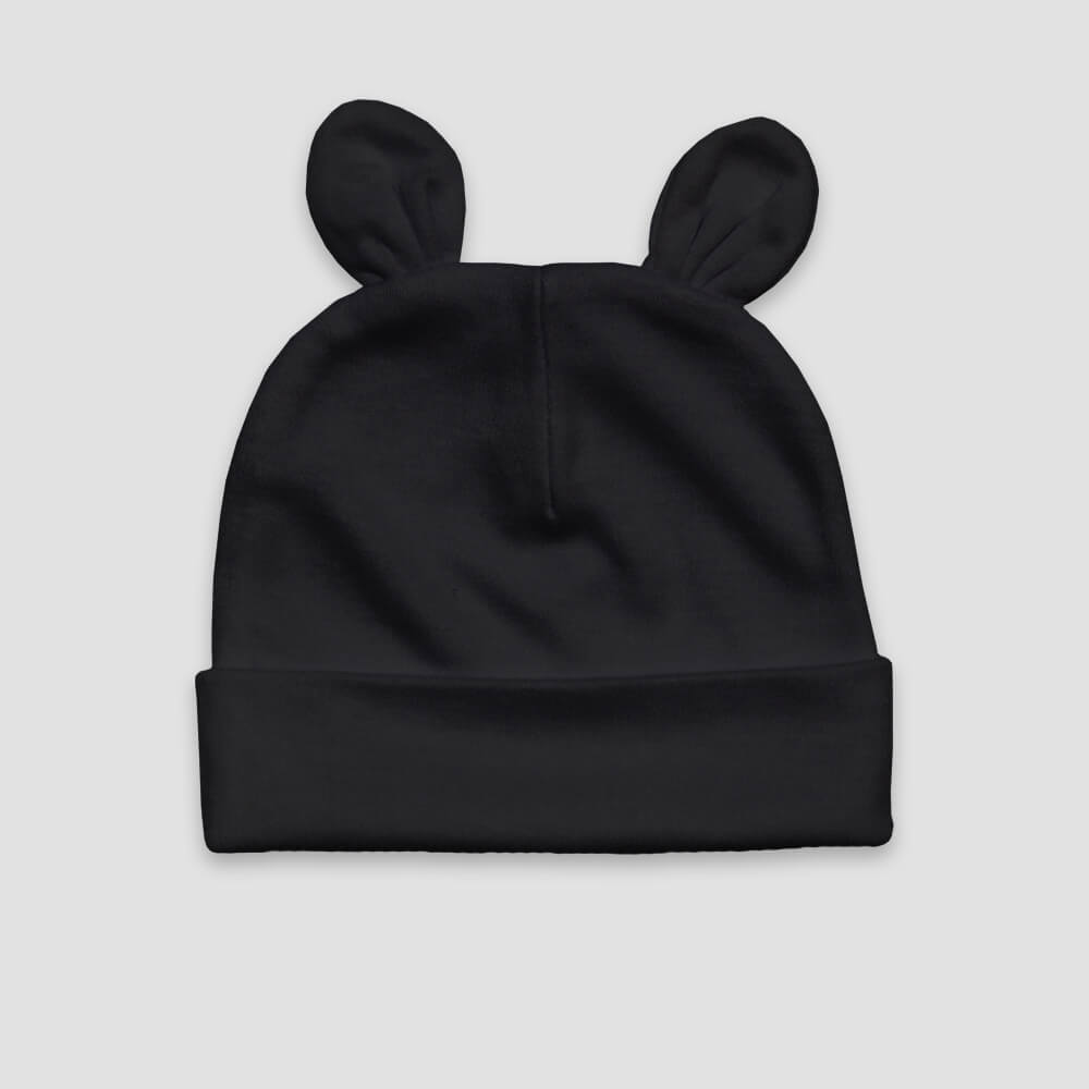 Baby Bear Ears Beanie Hat – Polyester Cotton Blend White additional image 1