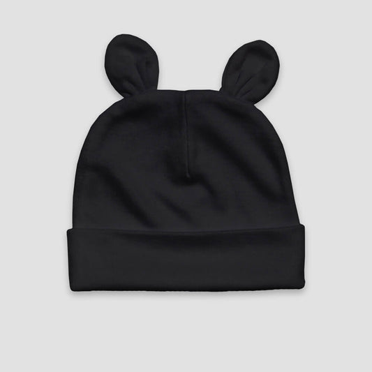 Baby Bear Ears Beanie Hat – Polyester Cotton Blend White additional image 1