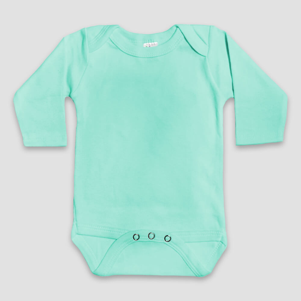 Baby Long Sleeve One-Piece Onesies – Polyester Cotton Blend Blue additional image 3
