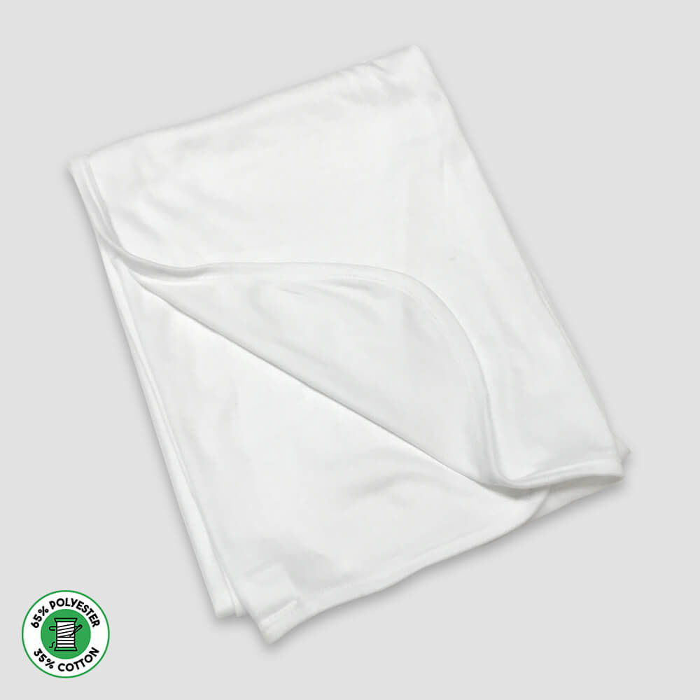 Baby Receiving Blankets - Poly-Cotton Blend White White One Size