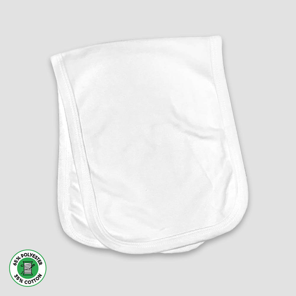 Baby Burp Cloth 1 Ply – White - Polyester-Cotton Blend White One Size