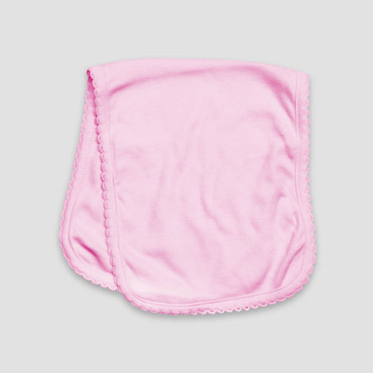 Baby Scallop Burp Cloth – 2-Ply – Polyester Cotton Blend Pink Pink One Size