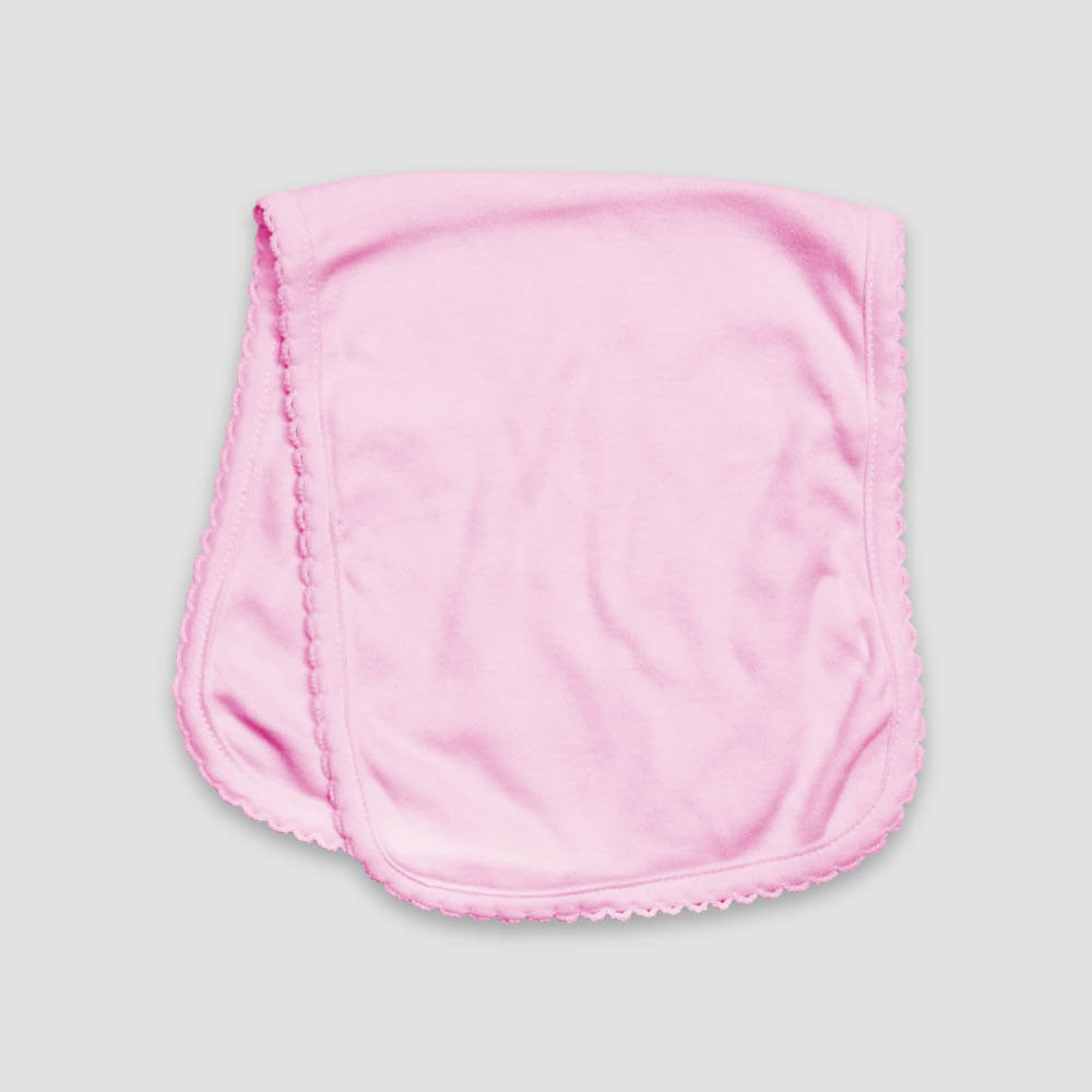 Baby Scallop Burp Cloth – 2-Ply – Polyester Cotton Blend White additional image 1