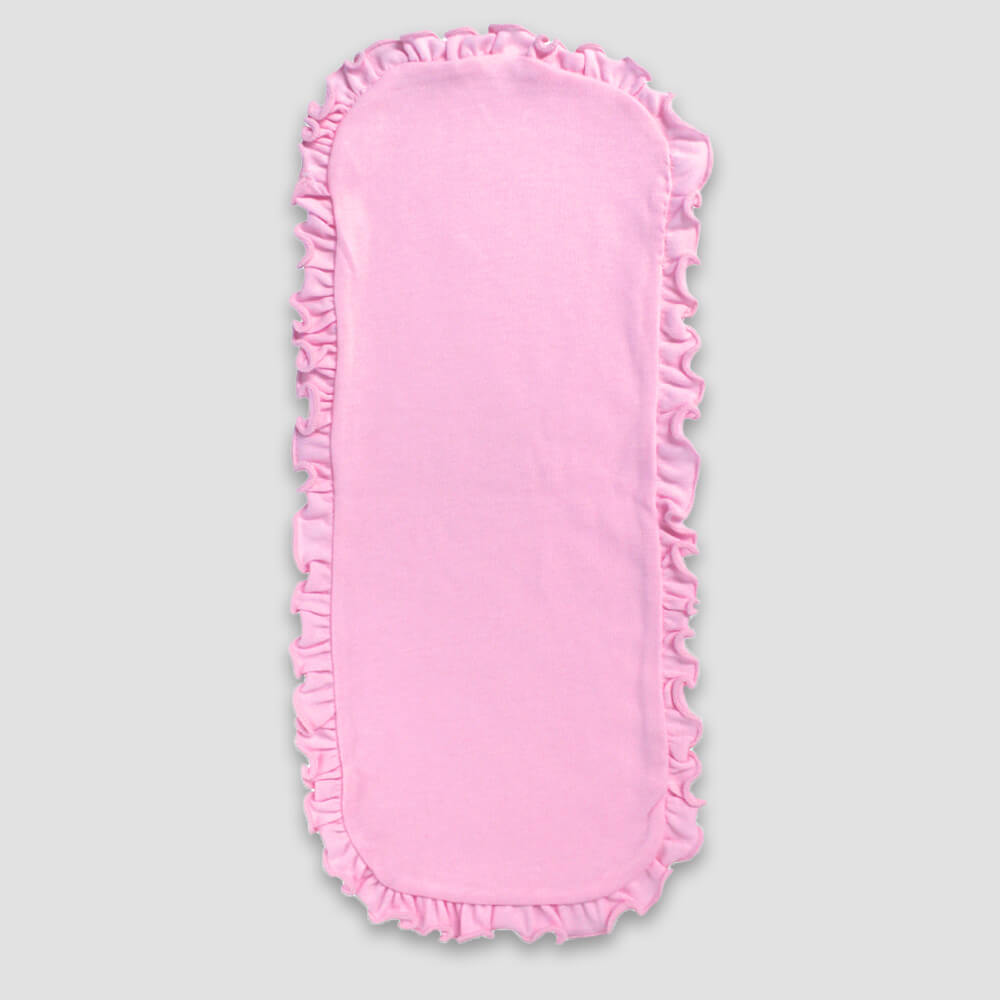 Baby Ruffle Burp Cloths – 2-Ply – Polyester Cotton Blend White additional image 1