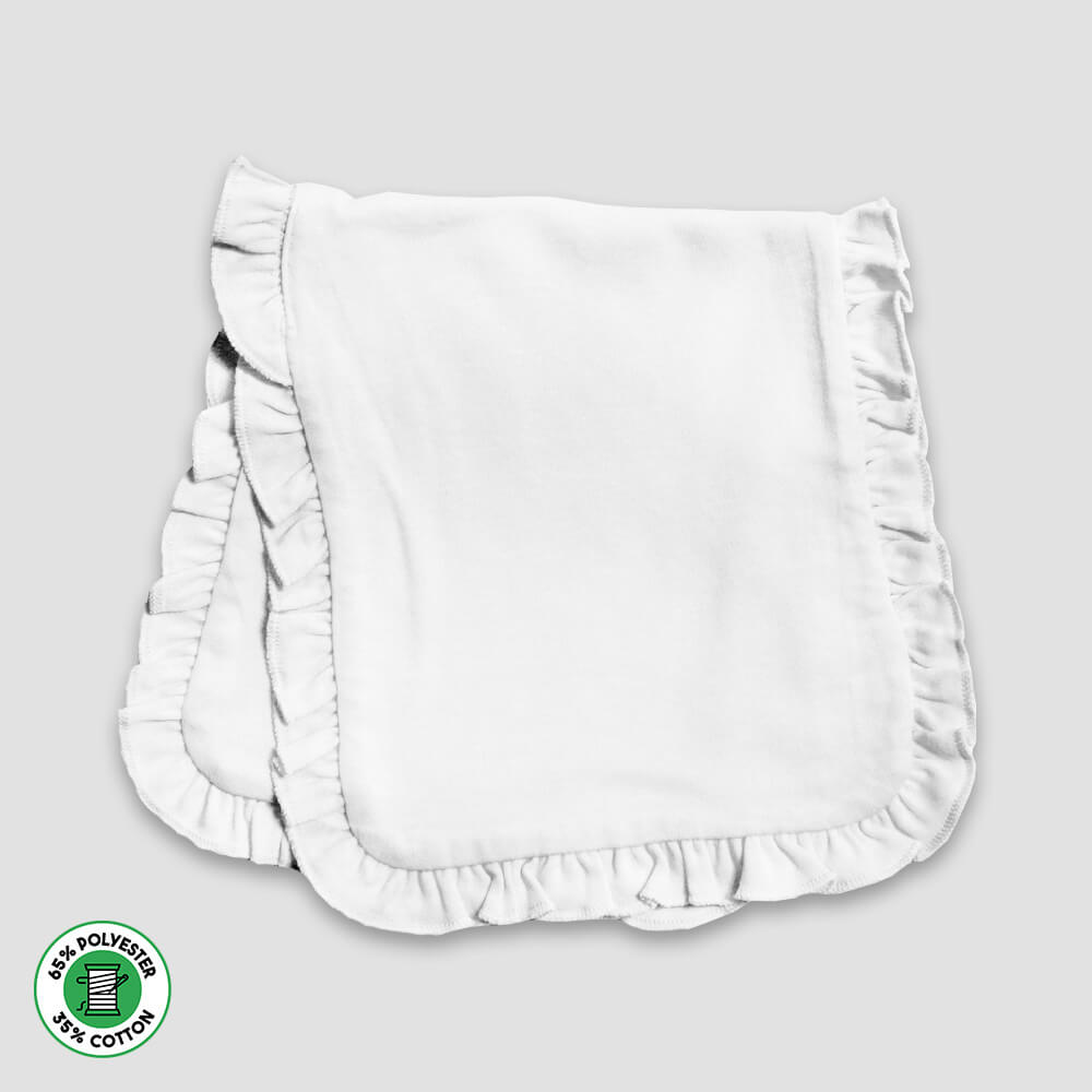 Baby Ruffle Burp Cloths – 2-Ply – Polyester Cotton Blend Pink additional image 2