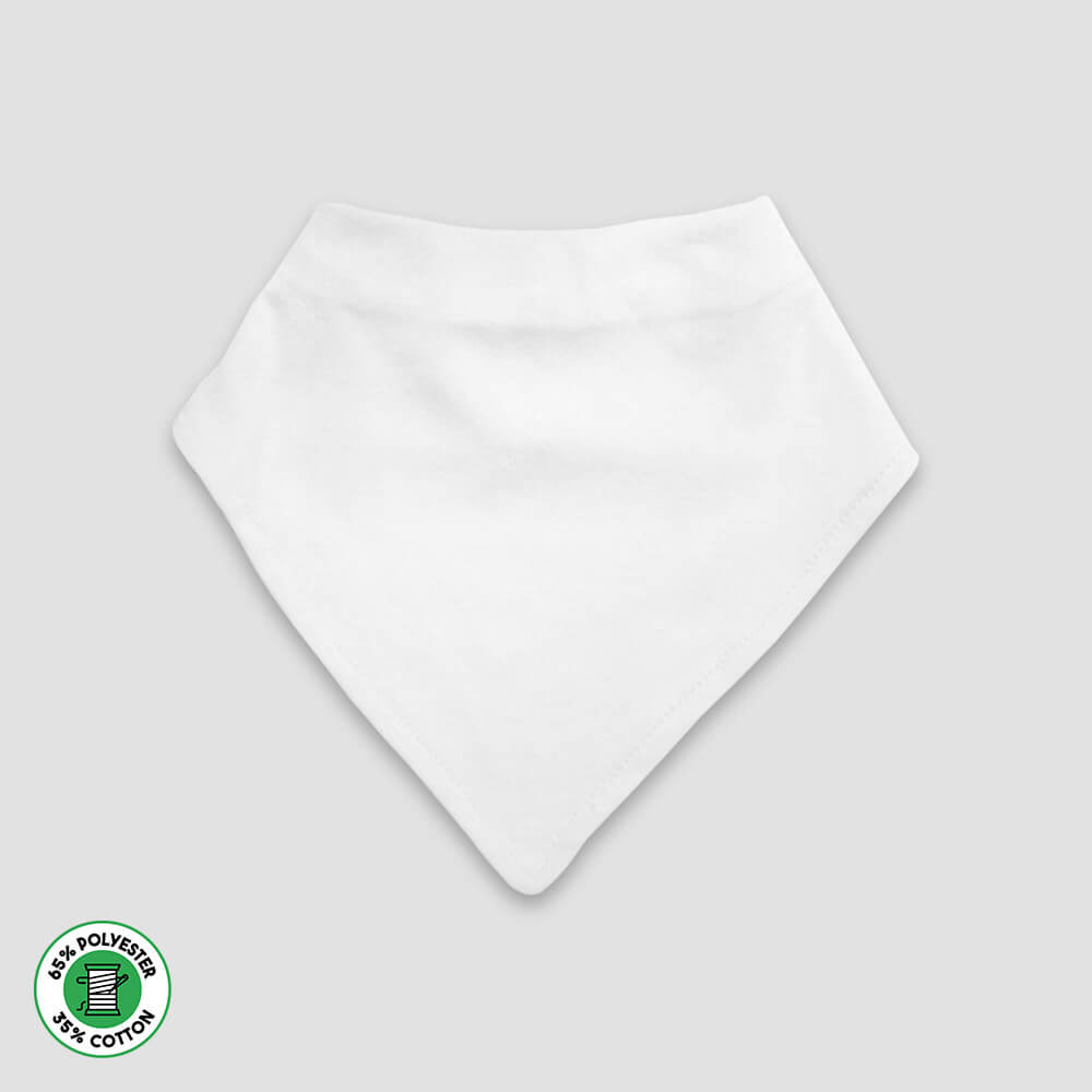 Baby Bandana Bibs – Polyester Cotton Blend White White One Size