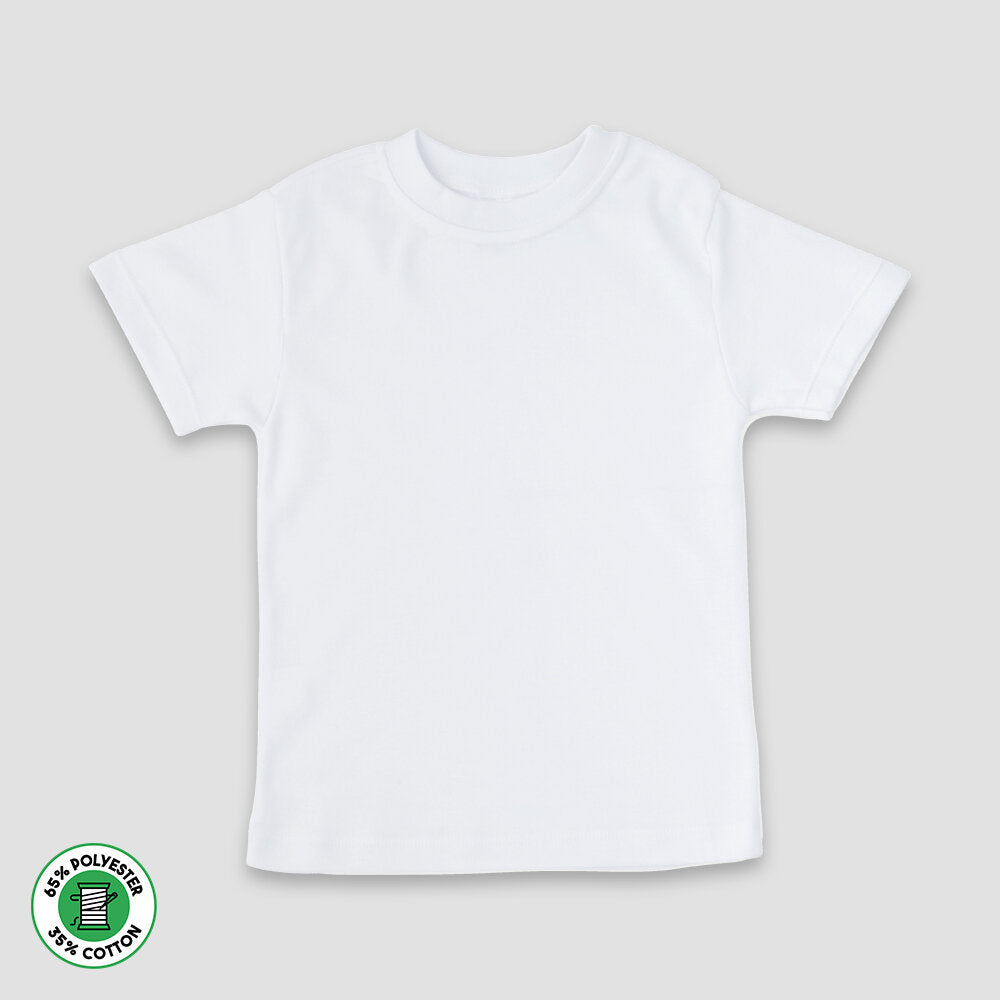 Baby Crew Neck T-Shirts – Polyester Cotton Blend White additional image 1