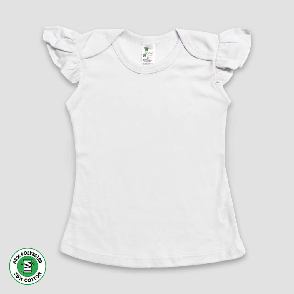 Toddler Girls' Flutter T-Shirts – Polyester Cotton Blend Black additional image 1