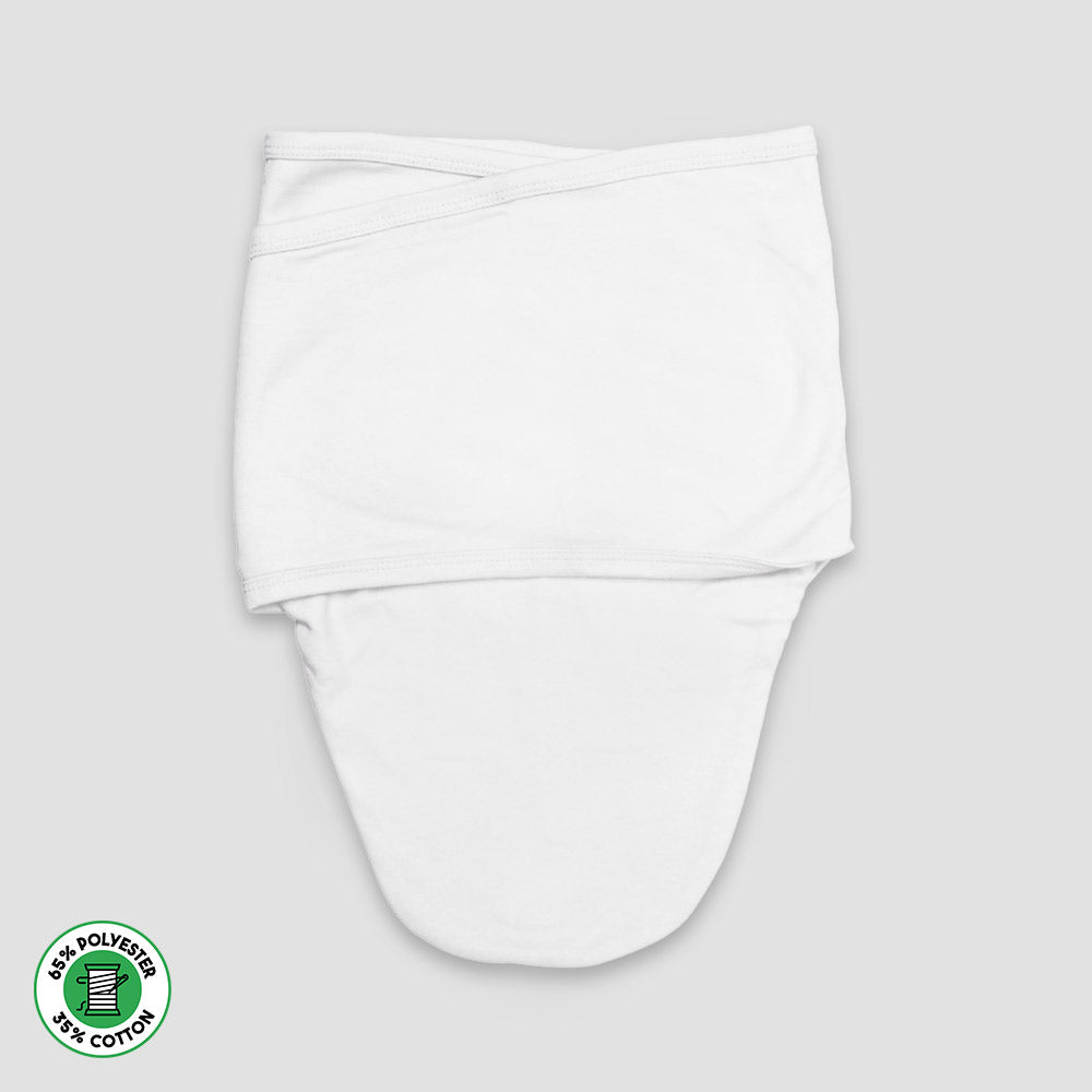 Baby Swaddle Blanket - White - Polyester-Cotton Blend White One Size