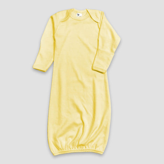 Baby Sleep Gowns With Mittens – Polyester Cotton Blend Yellow Yellow 0-3M