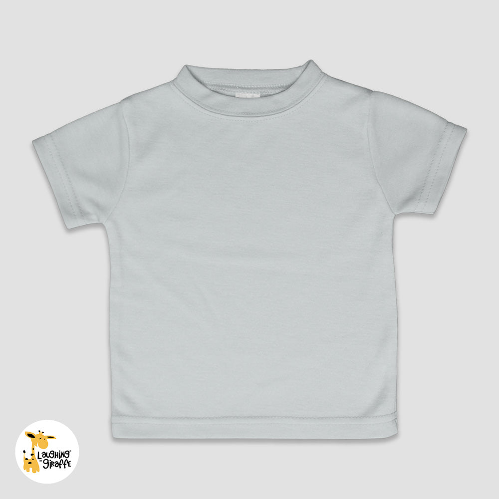 Baby Short Sleeve T-Shirts - 100% Polyester Silver Silver 6-12M