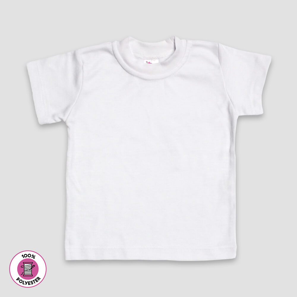 Baby Short Sleeve T-Shirts - 100% Polyester White White 6-12M