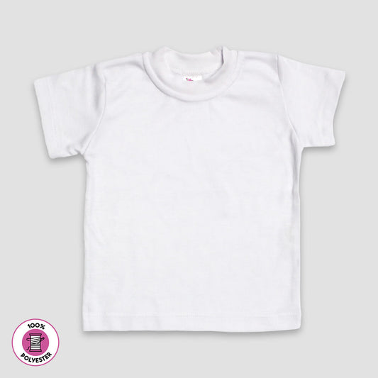 Baby Short Sleeve T-Shirts - 100% Polyester White White 6-12M