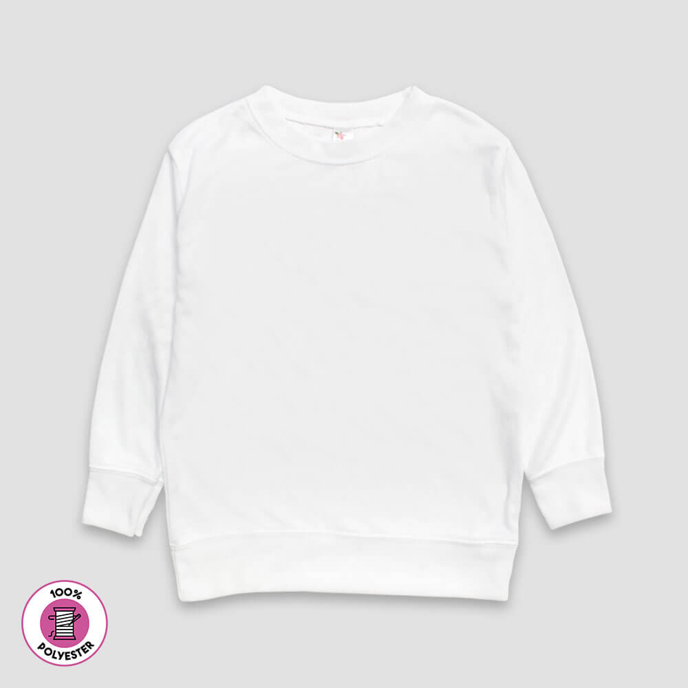 Toddler Long Sleeve Pullover T-shirts – 100% Polyester White White 5T