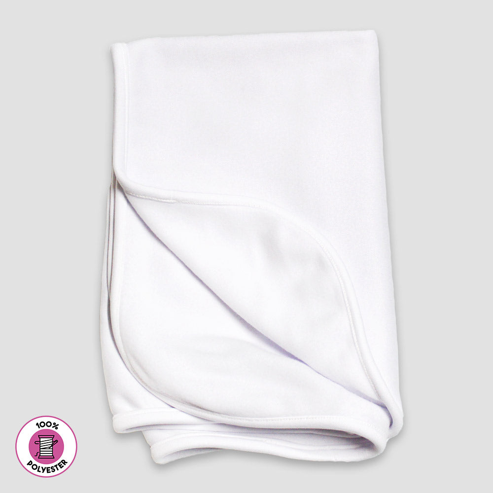 Blank Baby Receiving Blanket - Fleece - 100% Polyester White White One Size