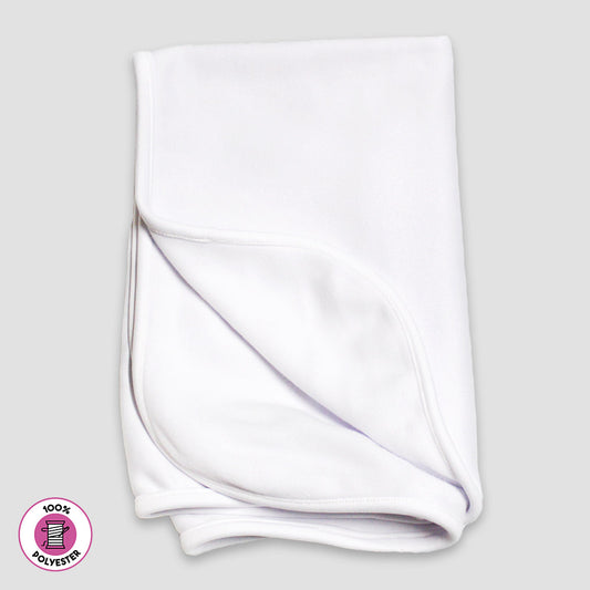 Blank Baby Receiving Blanket - Fleece - 100% Polyester White White One Size