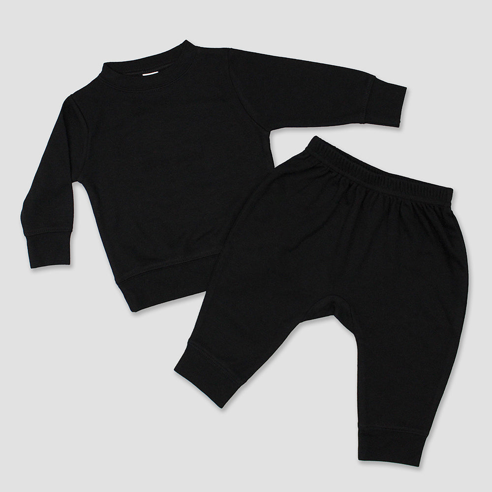 Baby Jogger Pants and Pullover Tee – Polyester-Cotton Blend Black 6-12M