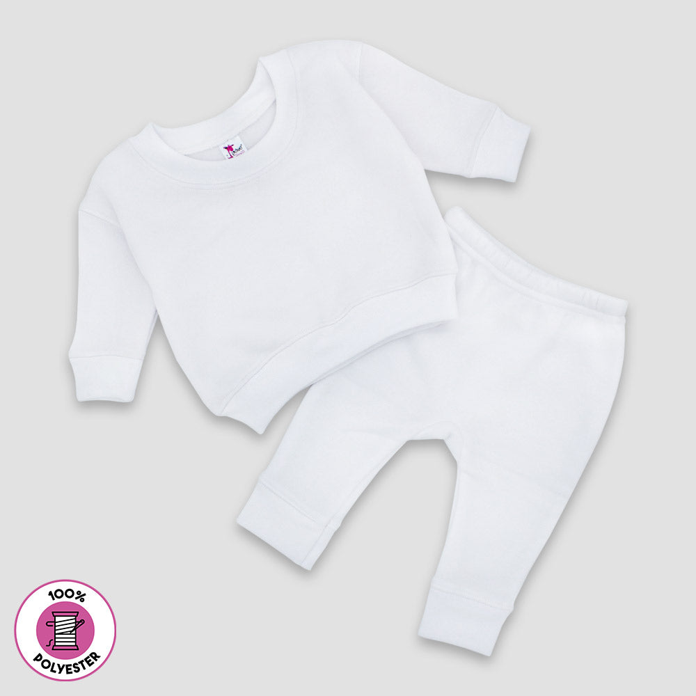 Baby Sweatsuit - Fleece - 100% Polyester White White 6-12M