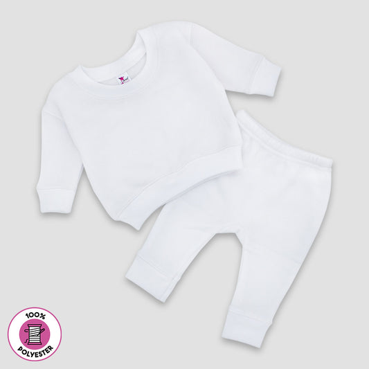 Baby Sweatsuit - Fleece - 100% Polyester White White 6-12M