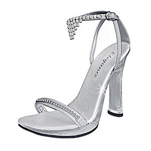 Timeless Lace Heels – Silver Edition #0908