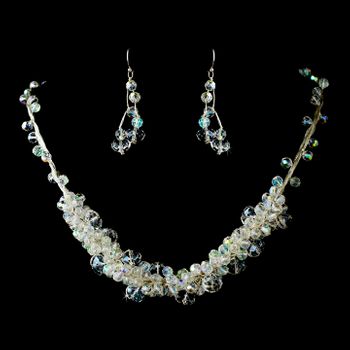 Ethereal Crystal Necklace Set – Silver Edition #1468