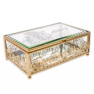 Beauty and the Beast Glass Jewelry Box – Personalized