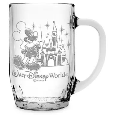 Mickey Mouse and Cinderella Castle Glass Mug – Personalized