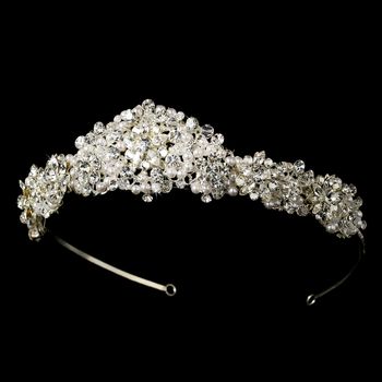 Pearl And Swarovski Crystal Bridal Tiara Hp 7026 49 1
